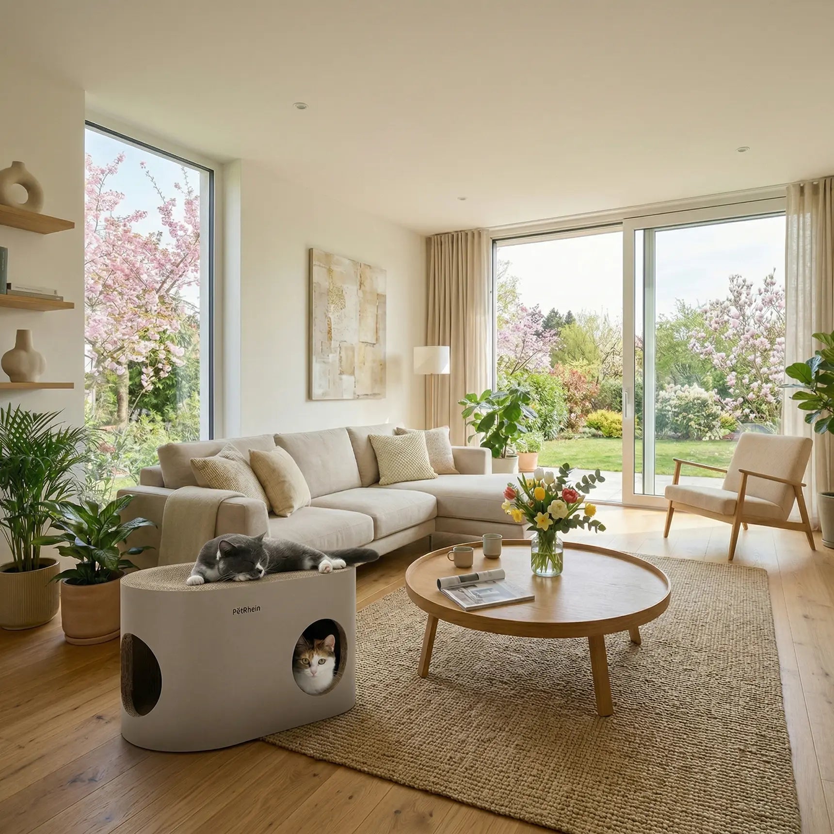 Safari Lodge cat cave with scratching board