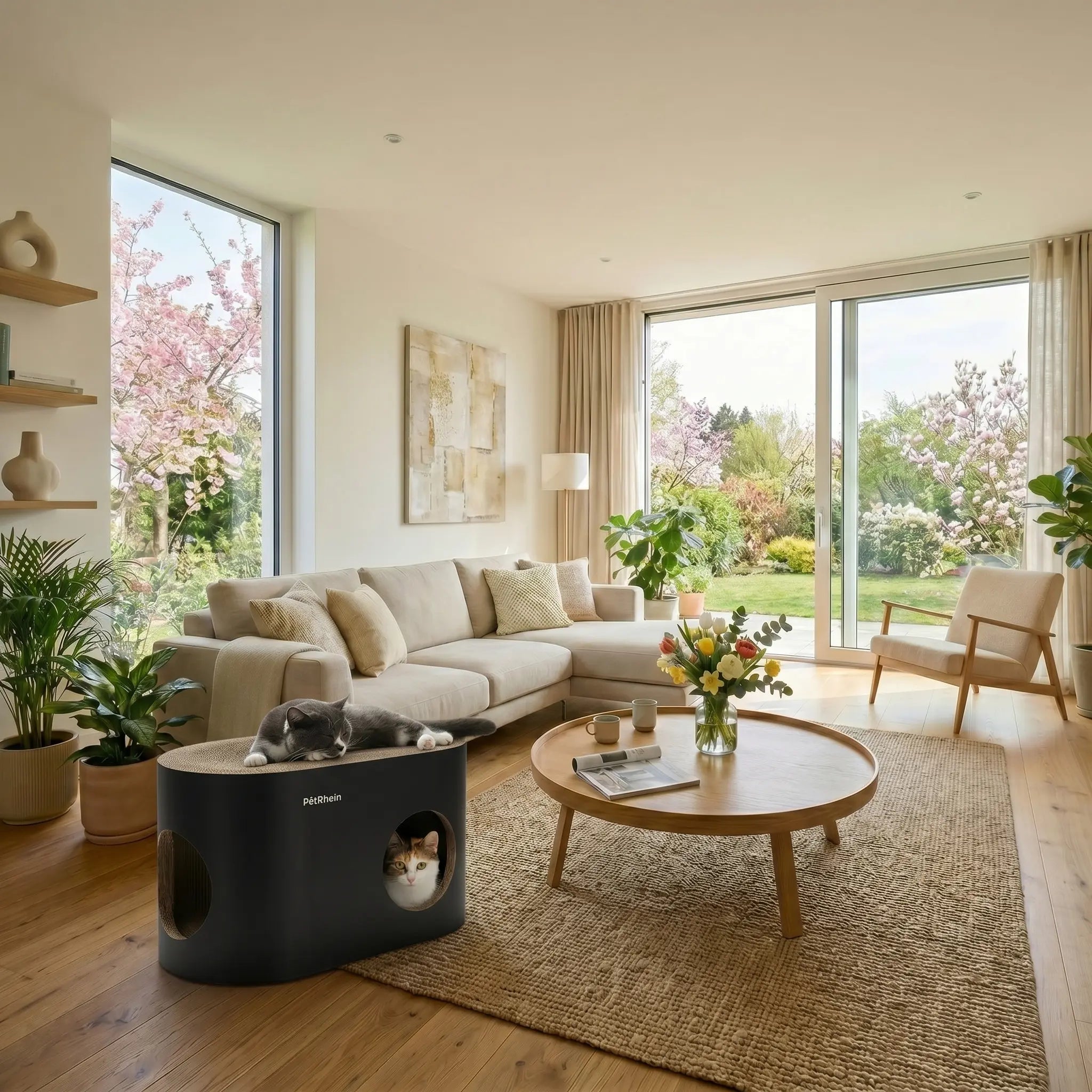 Safari Lodge cat cave with scratching board