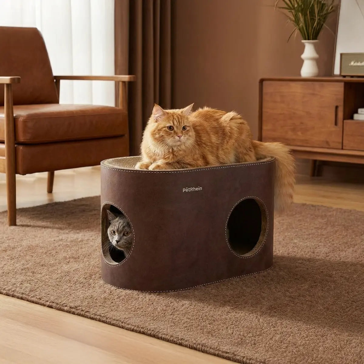 Safari Lodge cat cave with scratching board