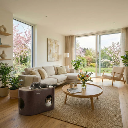 Safari Lodge cat cave with scratching board 