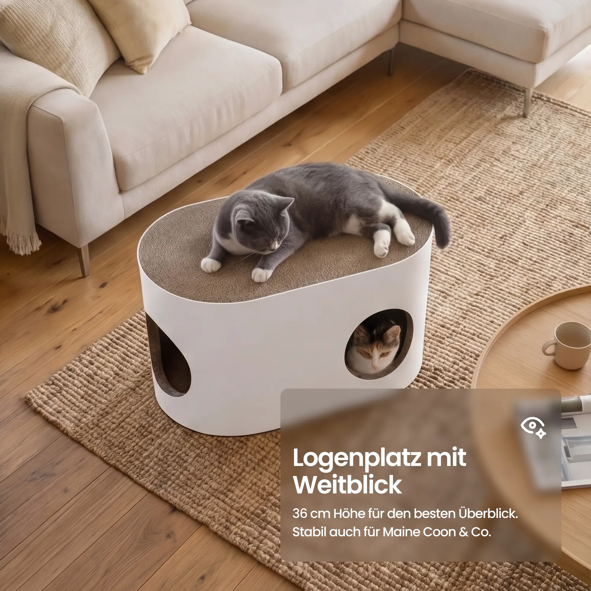 Safari Lodge Cat Cave with Scratching Board